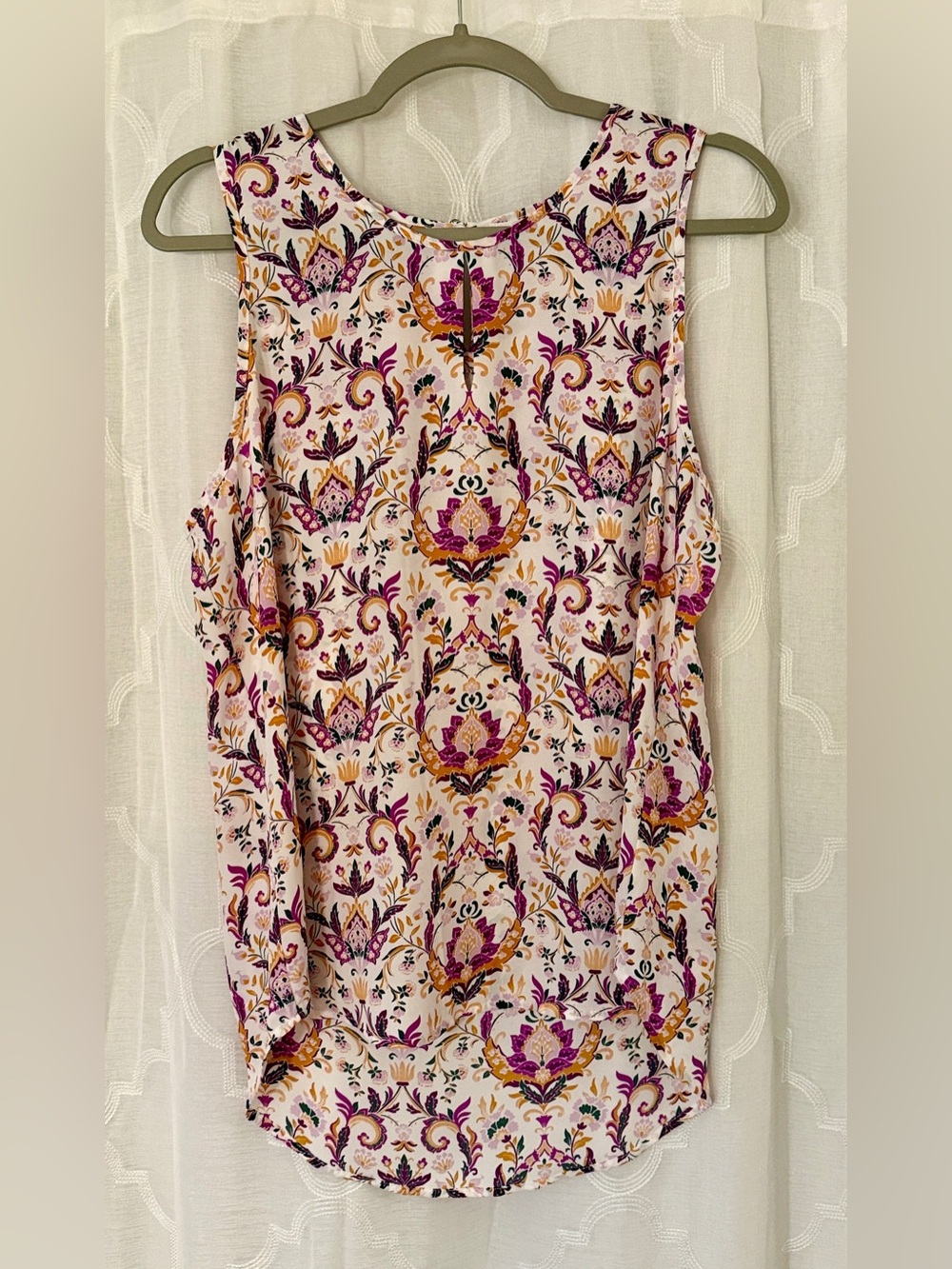 Violet + Claire Boho Paisley Medallion Sleeveless Tunic Top Blouse | Size Large - Picture 12 of 12